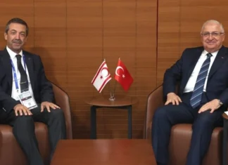 Dışişleri Bakanı Tahsin Ertuğruloğlu ile Türkiye Milli Savunma Bakanı Yaşar Güler görüştü