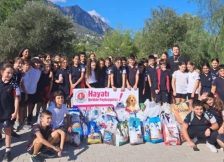 Öğrenciler ve Lions Klüpleri’nden Girne Hayvan Barınağı’na mama bağışı