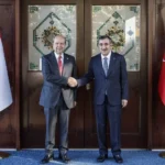 Cumhurbaşkanı Ersin Tatar ile Türkiye Cumhurbaşkanı Yardımcısı Cevdet Yılmaz